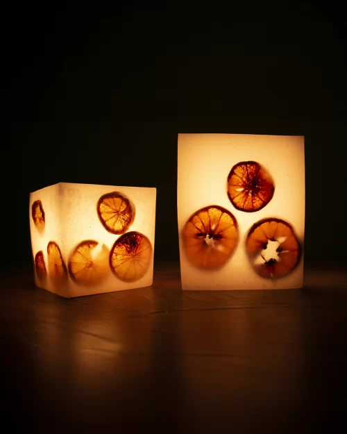 Conjunto de Luminárias de Laranja
