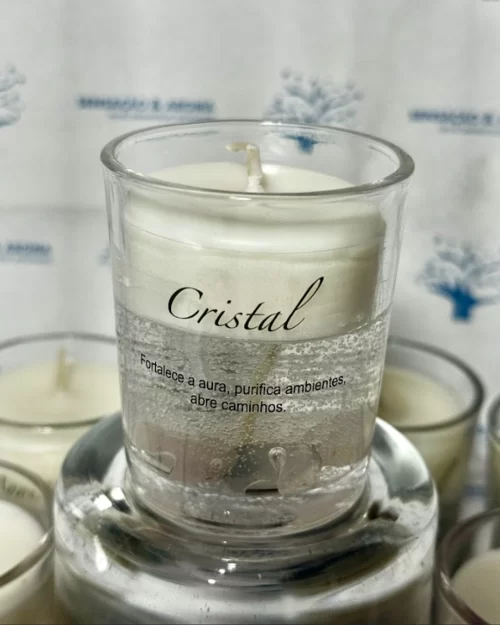 Vela Pedras Preciosas Cristal