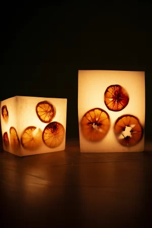 Conjunto de Luminárias de Laranja